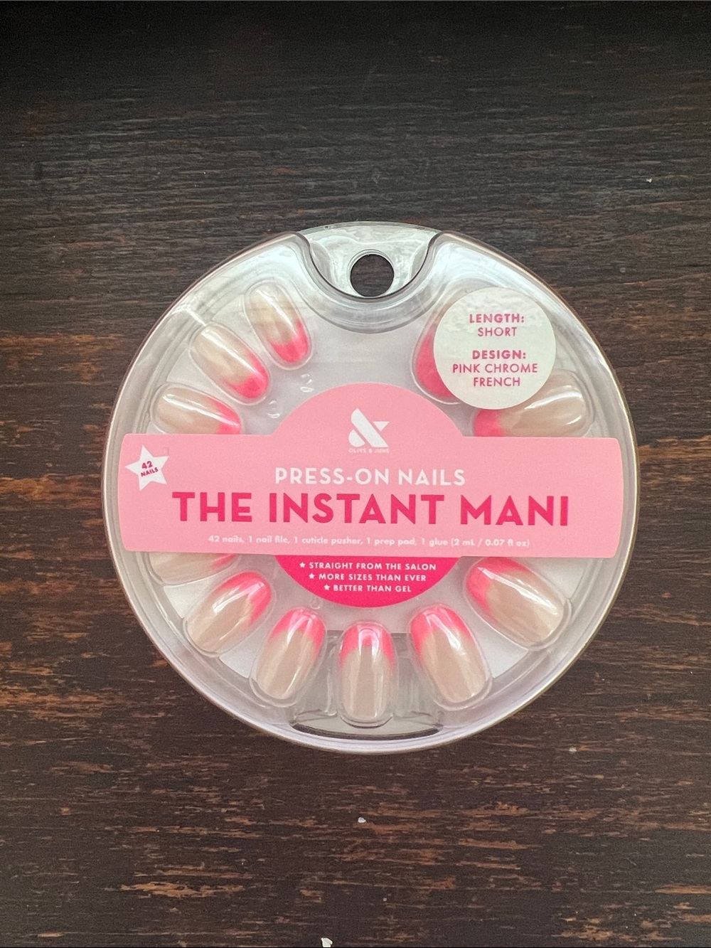 Olive & June The Instant Mani Press-On Nails - Pink Chrome French